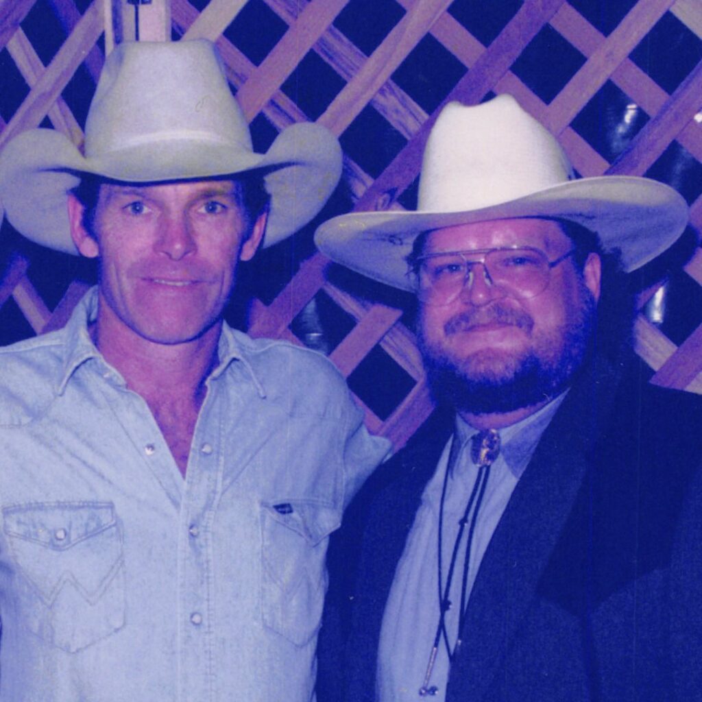 The two Chris's sharing time after a Saturday Night rodeo concert. | ©tristatepodcast.com | Chris LeDoux and Chris Tuttle